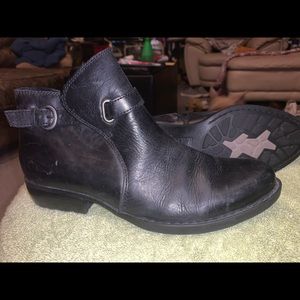 Born black leather booties